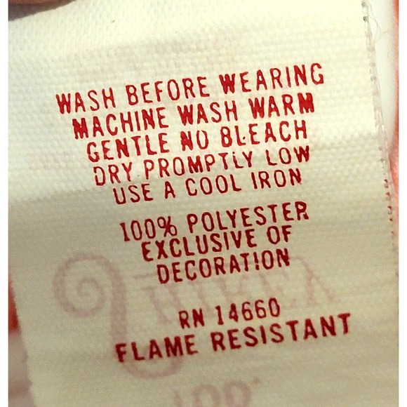 1980s Shirey Toddler Kimono Bathrobe 3T Red White Striped Made in USA - Picture 5 of 6